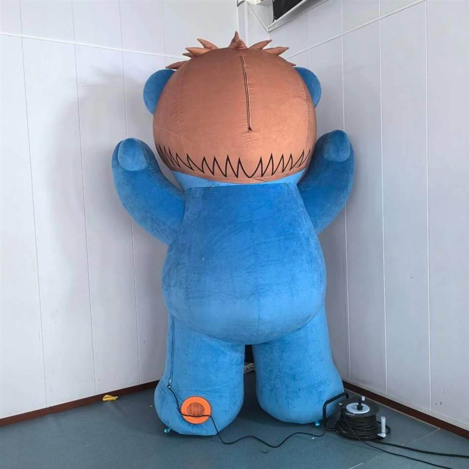 Inflatable Plush Blue Bear With Yellow Heart factory Inflatable Plush Blue Bear With Yellow Heart factory